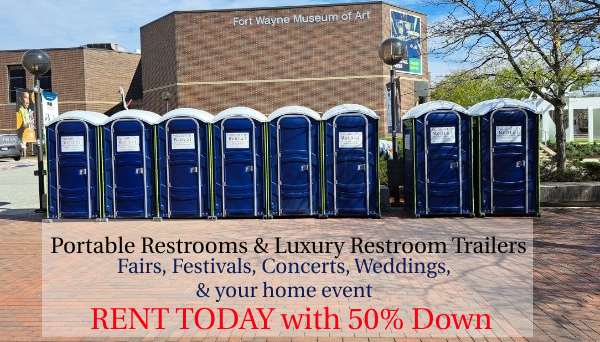 Where to rent a portable restroom rental in Milford, Indiana. Rent a portable restroom rental in Milford, Indiana.
